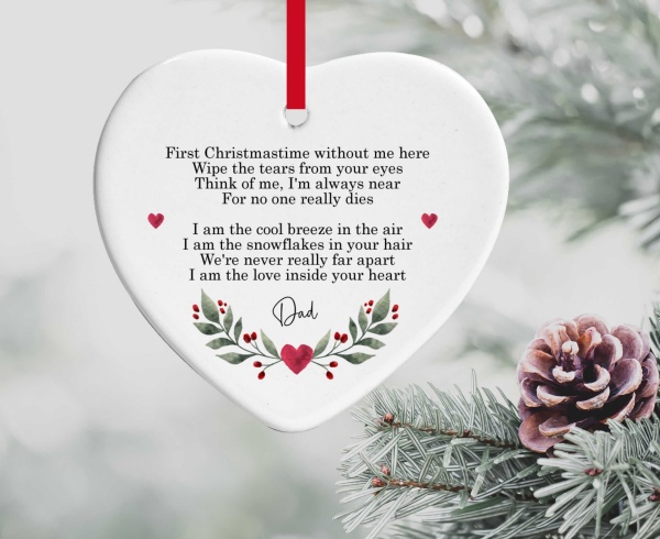 Personalised First Christmas Without Me Poem Remembrance Memorial Bauble
